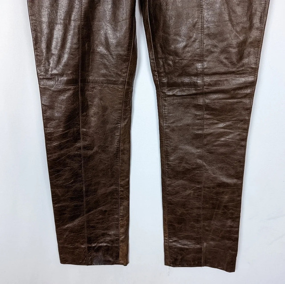 90s Y2K VINTAGE Bratz Hugo Buscati Collection sz. 6 Leather Pants Straight Leg - Picture 7 of 10